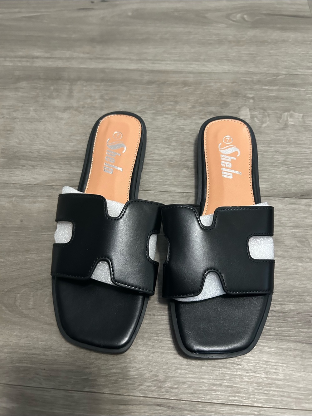 SHEIN Black Slide Mules with Cutout Strap